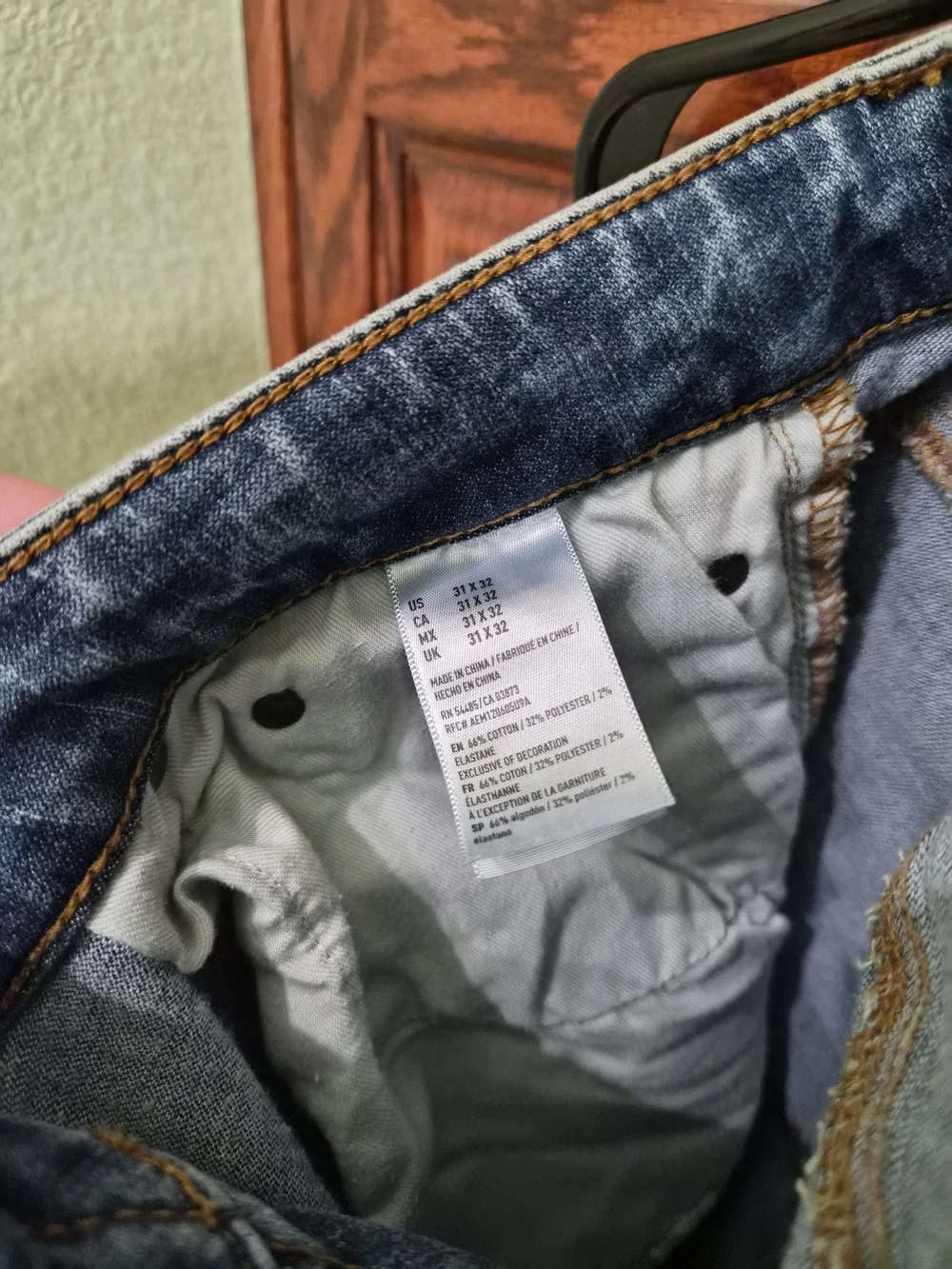 American Eagle Outfitters Light Blue Distressed Straight Jeans